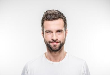 man with beard  smiling
